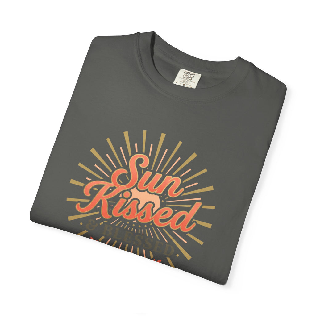 Sun Kissed & Blessed T-shirt | Vintage Sunburst Script Tee