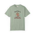 Running on Coffee and Dry Shampoo T-shirt | Coffee Cup Illustration