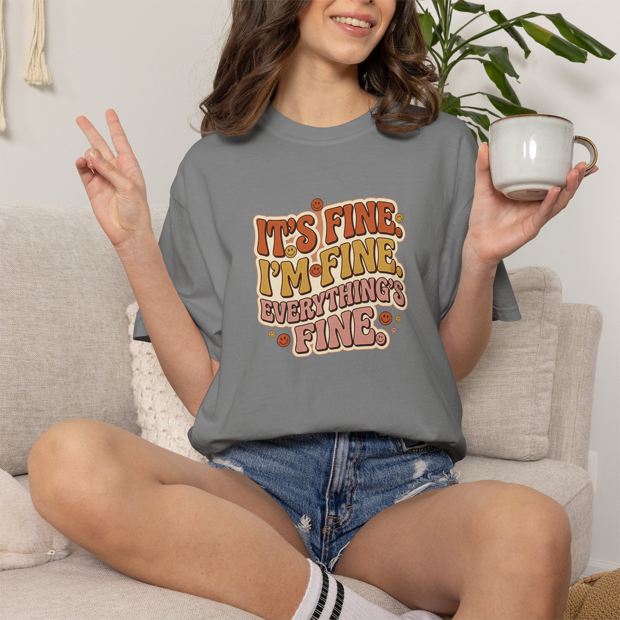 Its Fine Im Fine Everythings Fine Tshirt, Retro Typography, 70s Vibe