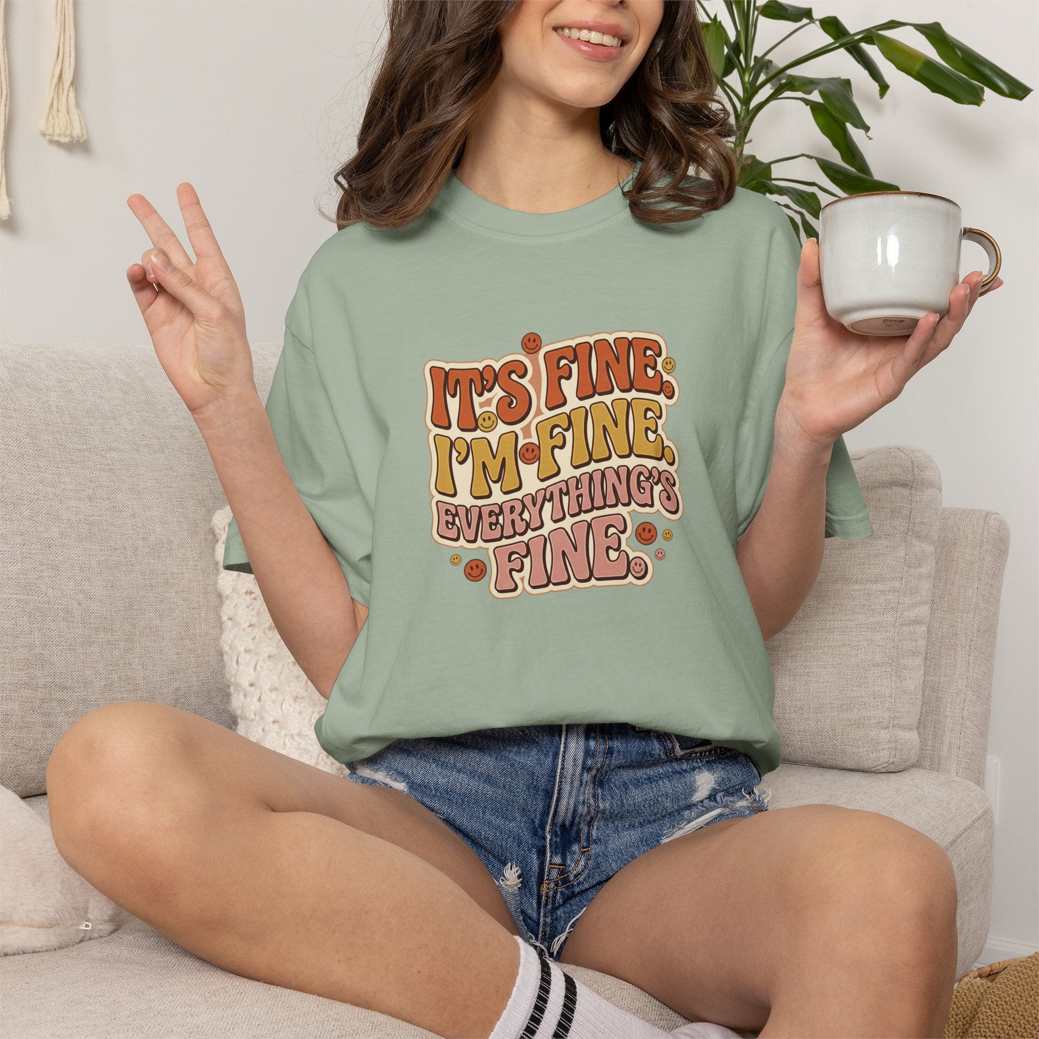 Its Fine Im Fine Everythings Fine Tshirt, Retro Typography, 70s Vibe