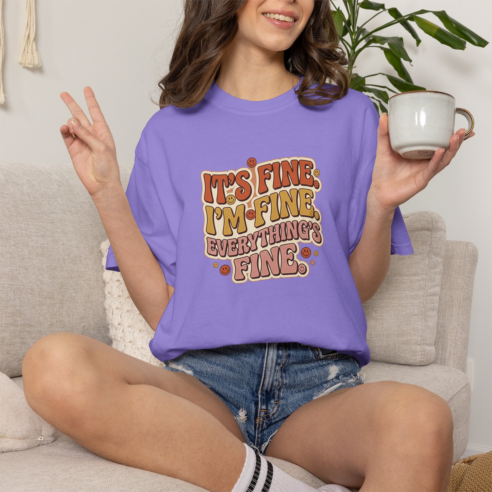 Its Fine Im Fine Everythings Fine Tshirt, Retro Typography, 70s Vibe