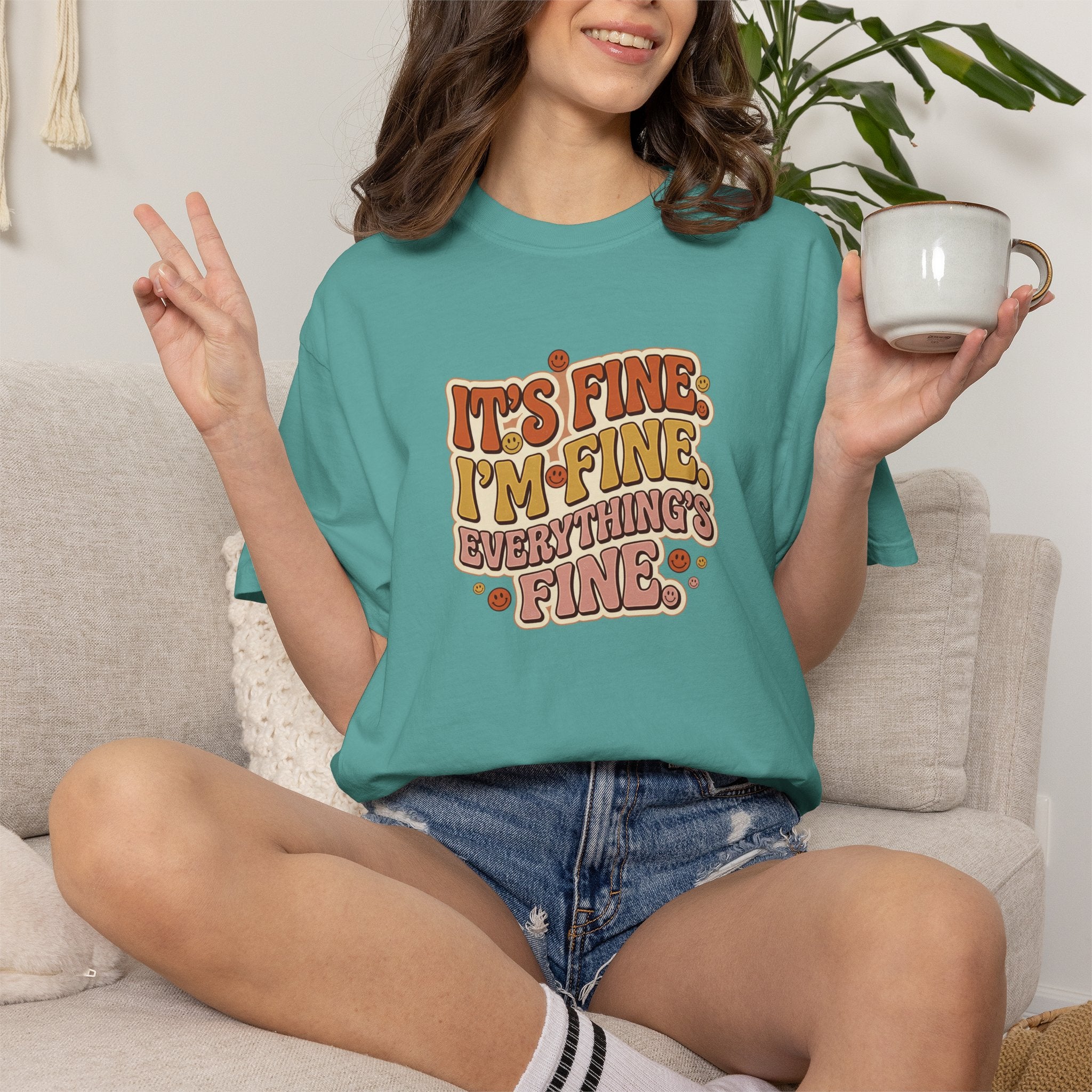 Its Fine Im Fine Everythings Fine Tshirt, Retro Typography, 70s Vibe