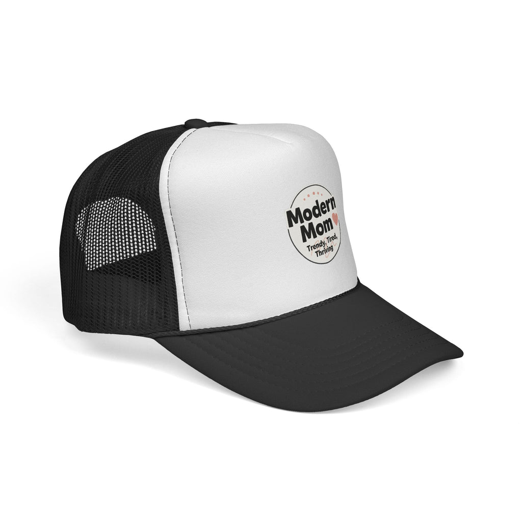 Modern Mom heart badge Trucker Cap | Mom life, trendy tired thriving
