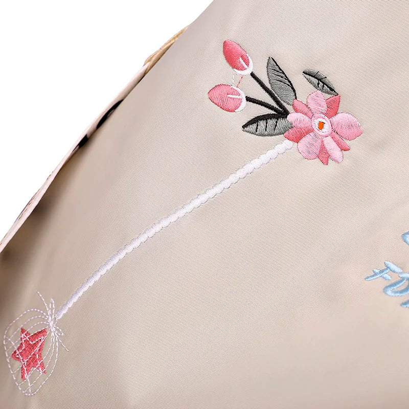 Waterproof Oxford Women Backpack Fashion Anti-theft School Bag Embroidery Designer Female Large Capacity Travel Shoulder Handbag