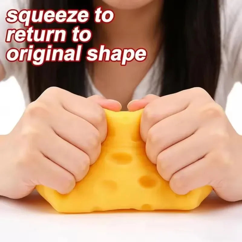 Simulate Cheese Slow Rebound Toy Shapeable Office Decompression Slow Rebound Cheese Pinching Ornament Relax Decompress Knead