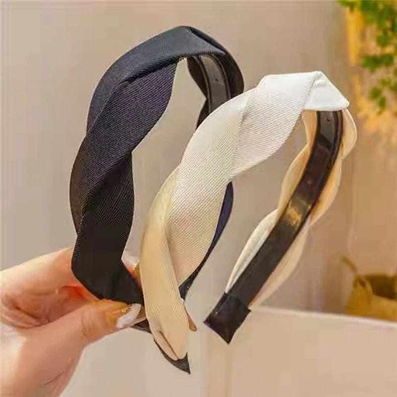 Retro wide edge Twist Headband for Women Elegant Wash Face Hair Band Fashion Girl Hair Accessories