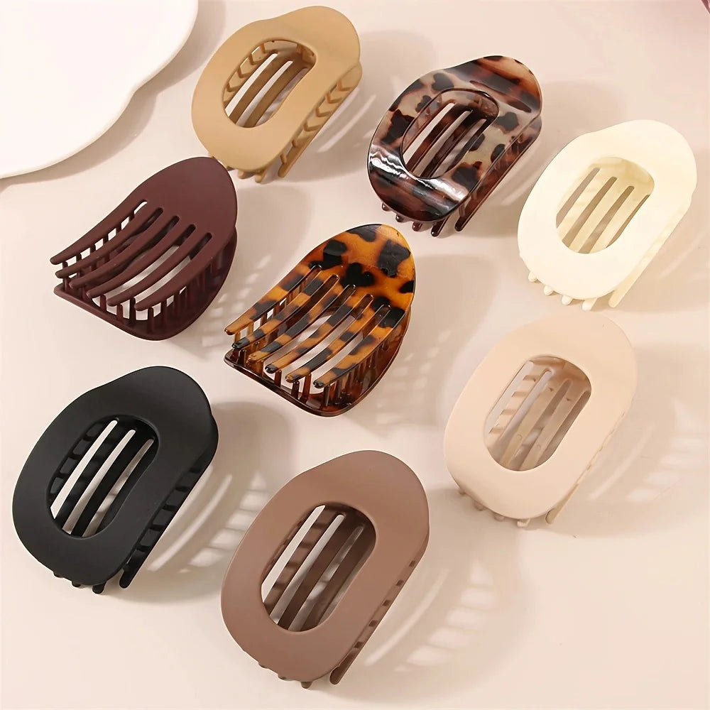 4Pcs/Set New Elegant Matte Acrylic Rounded Duckbill Hair Clips Women Fashion Solid Color Plastic Hairpin Hair Accessories