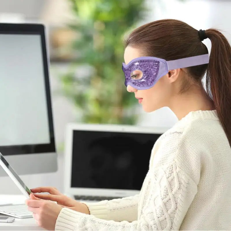 Cooling Eye Mask Gel Reuseable Cold Compress Face Mask Sleeping Mask Eye Cooling Puffy Dry Eyes Relieve Facial Edema Skin Care