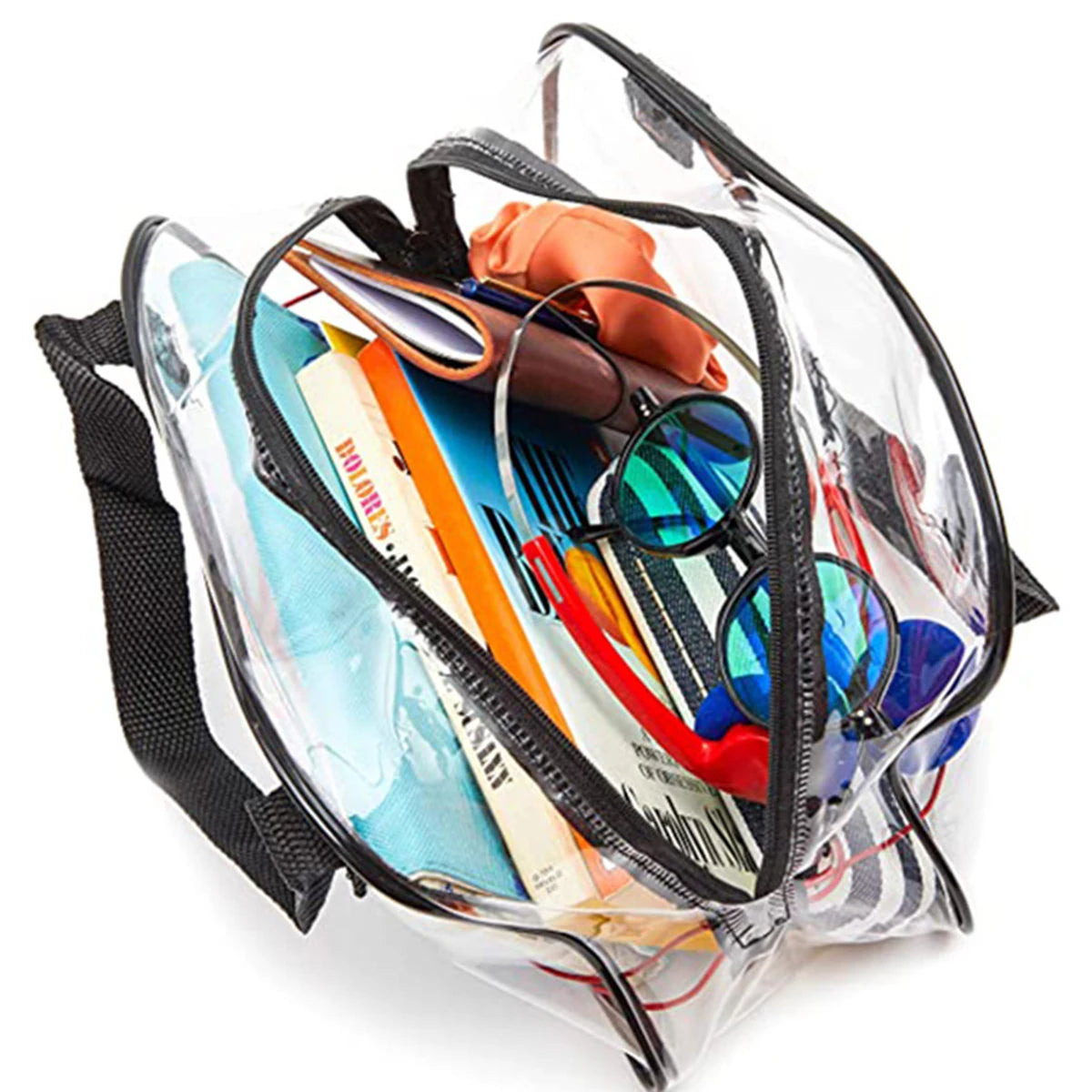 PVC for Travel & Concert Transparent Cosmetic Bag Clear Stadium Approved Tote Bag Travel Toiletries Bag Small Handbag