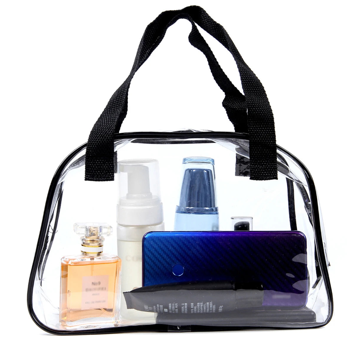 PVC for Travel & Concert Transparent Cosmetic Bag Clear Stadium Approved Tote Bag Travel Toiletries Bag Small Handbag
