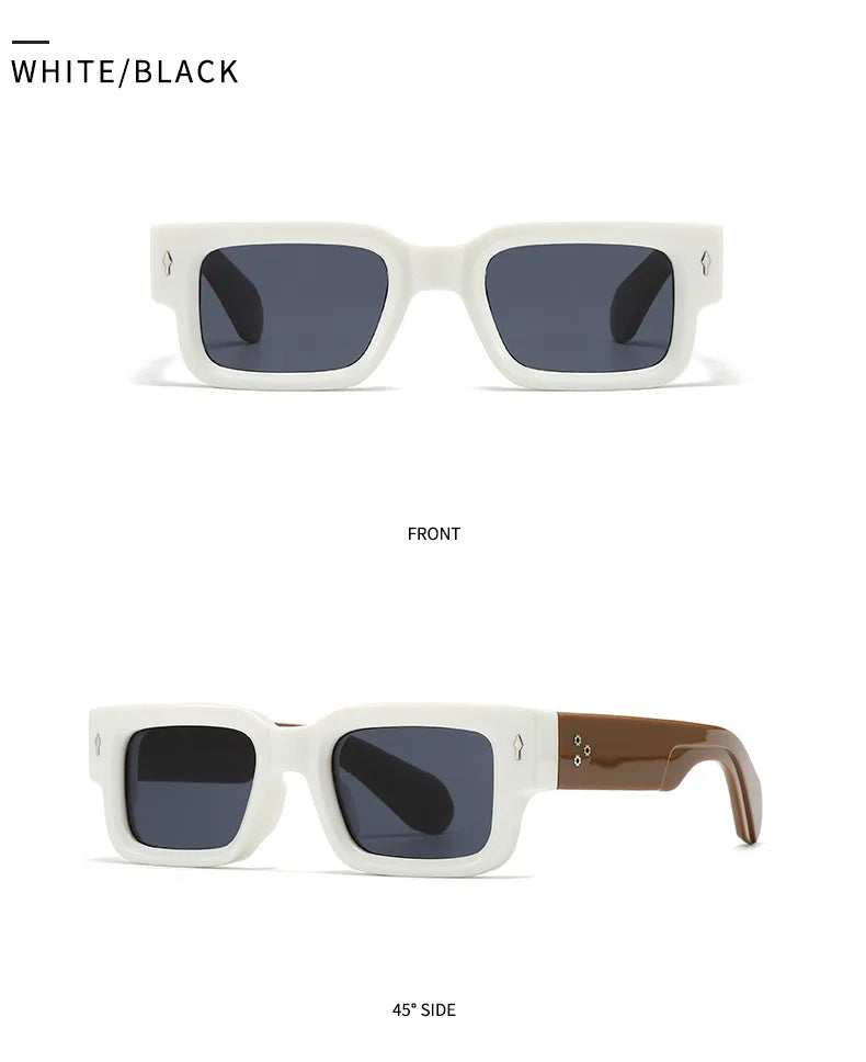 New Vintage Small Square Sunglasses For Women Men Fashion Retro Thick Edge Frame Luxury Male Sun Glasses Shades UV400 Eyeglasses