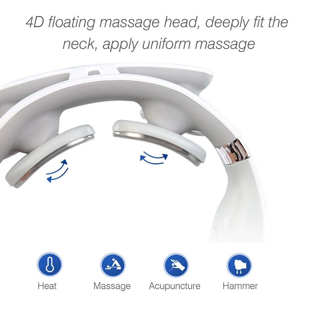 4-head Neck Massager USB Rechargeable Cervical Massager Relaxation Gifts for Women Men Dad Mom