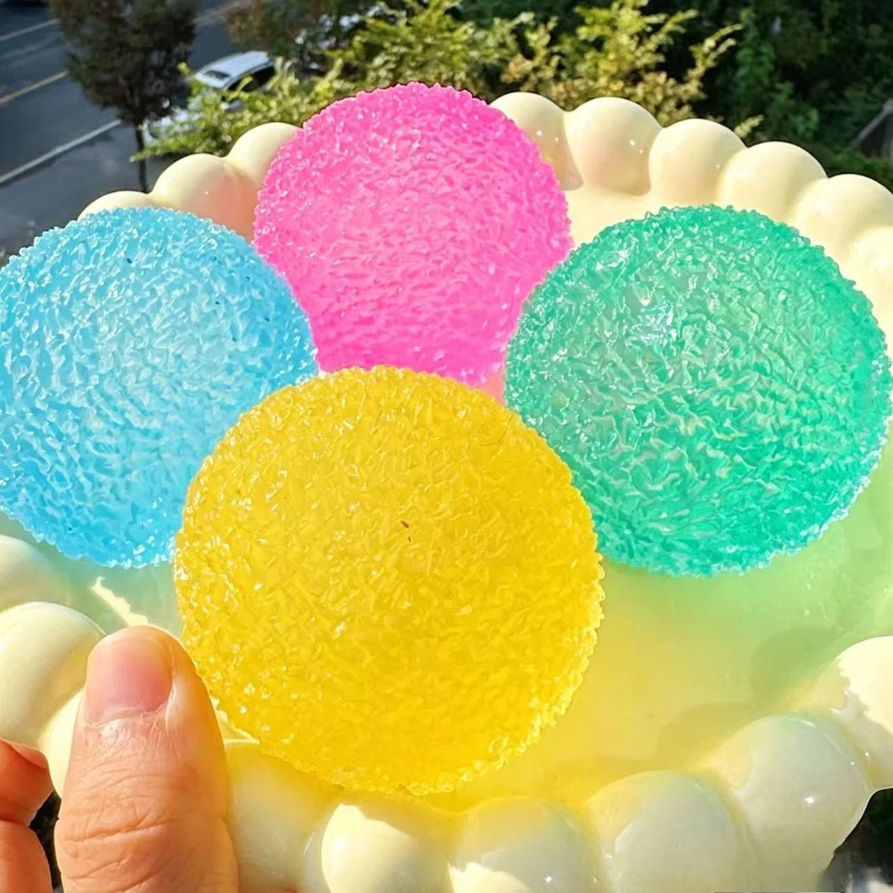 6CM Ball Maltose Squishy Toys Blue Mochi Sensory Fidgets Toy Simulated Adult Anti Stress Slow-rebound Decompression Toy