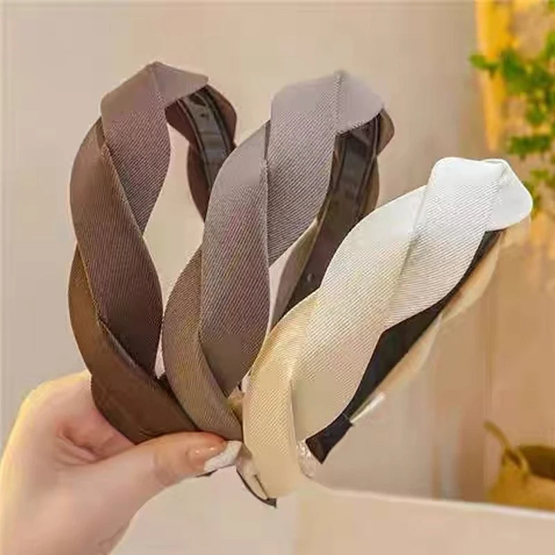 Retro wide edge Twist Headband for Women Elegant Wash Face Hair Band Fashion Girl Hair Accessories