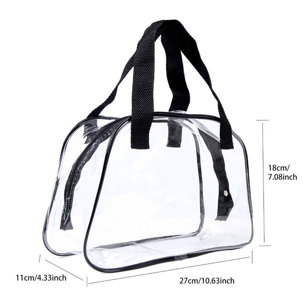PVC for Travel & Concert Transparent Cosmetic Bag Clear Stadium Approved Tote Bag Travel Toiletries Bag Small Handbag