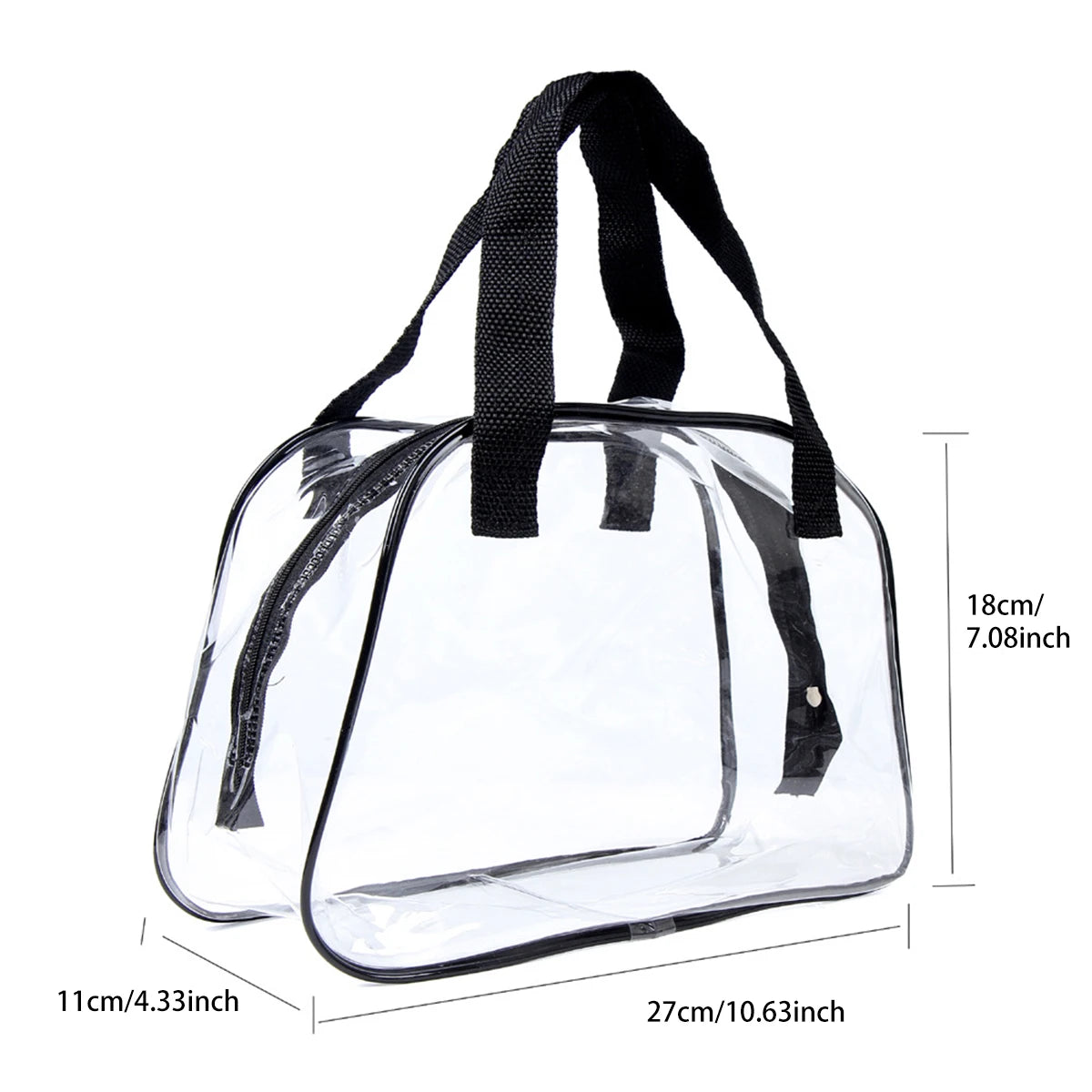 PVC for Travel & Concert Transparent Cosmetic Bag Clear Stadium Approved Tote Bag Travel Toiletries Bag Small Handbag