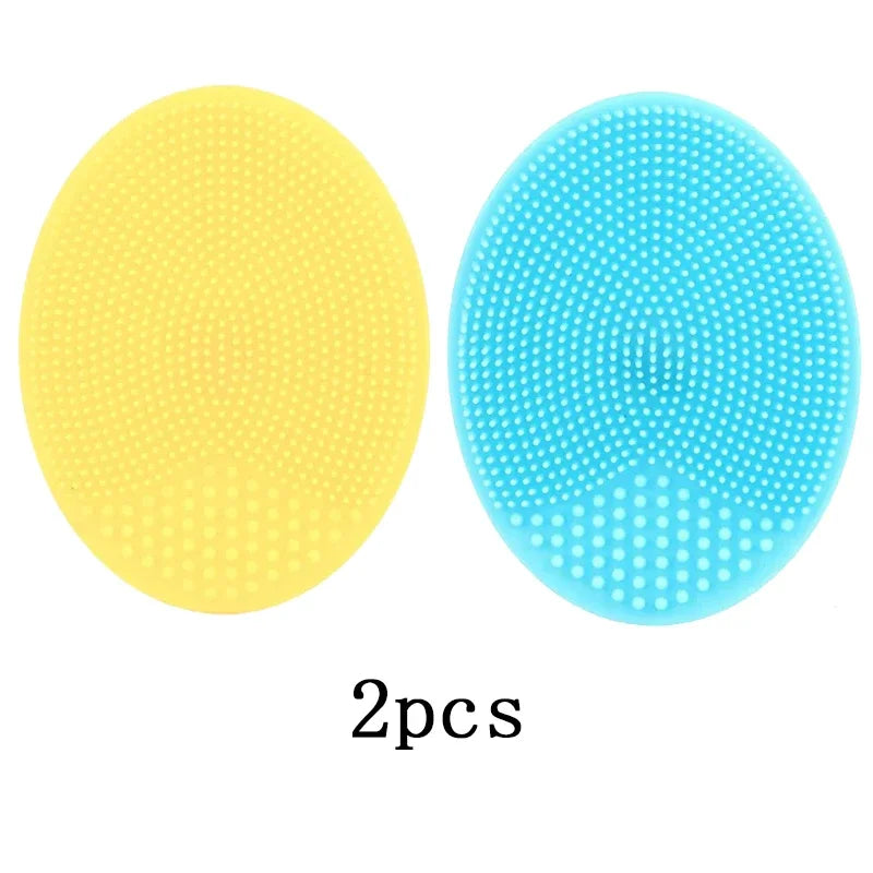 1/2/4pcs Soft Silicone Face Brush Cleanser and Massager Manual Facial Cleansing Brush Exfoliating Silicone Face Scrubber