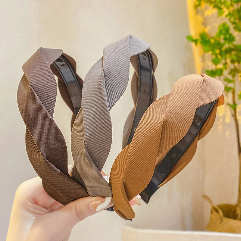 Retro wide edge Twist Headband for Women Elegant Wash Face Hair Band Fashion Girl Hair Accessories