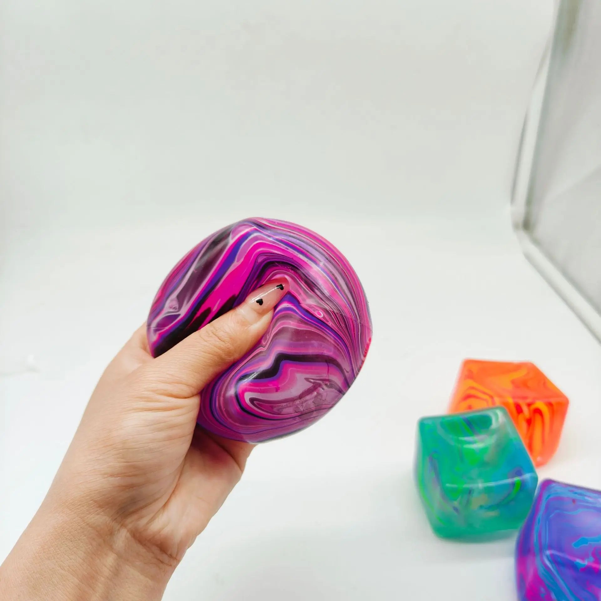 /5.5cm Soft and Glutinous Sensory Stress-relief Toy Needoh Cube Filled with Gel Stretchable Ball Soft Ice Cube Ball Slow Rebound