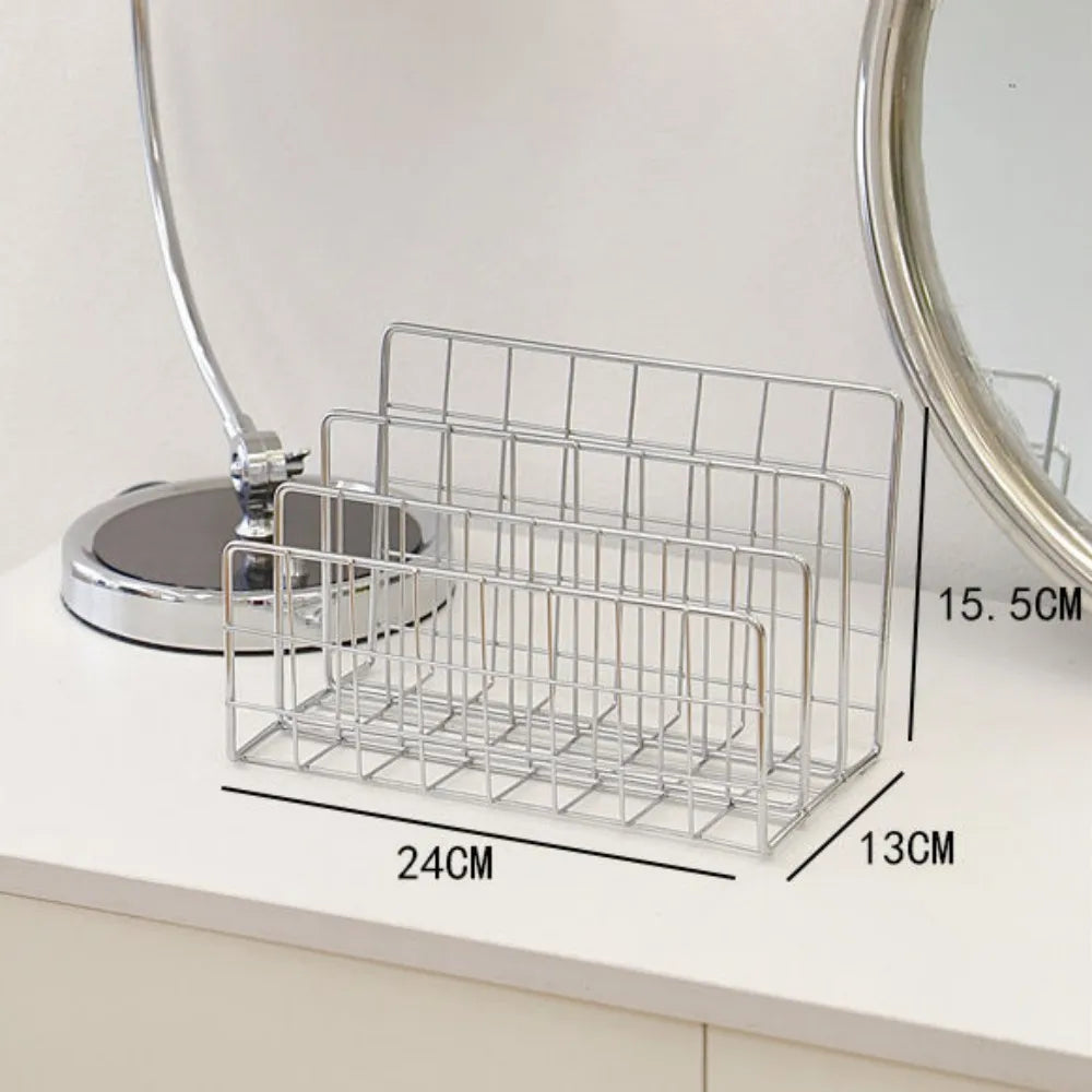 Ins Minimalist Iron Desktop Storage Rack Organizer Table Metal Organizing Rack Bookshelf Desk Multi-functional Storage Rack