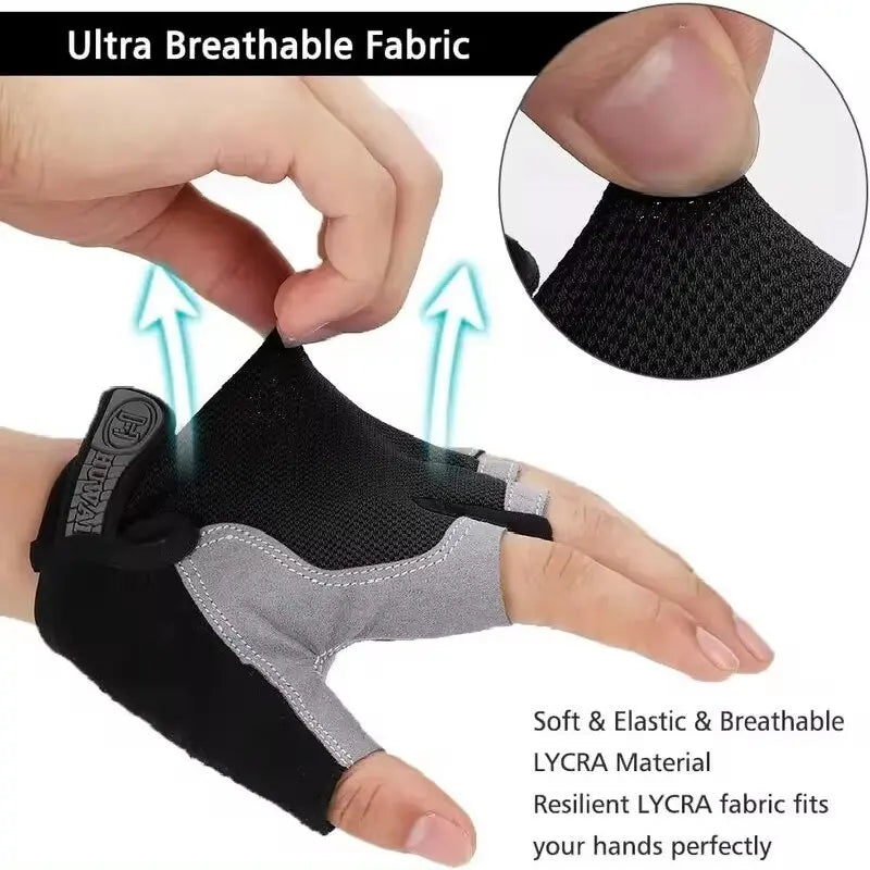Unisex Sports Half Finger Gloves for Outdoor Cycling And Mountaineering Breathable Shock Absorbent Non-Slip Fitness Gloves