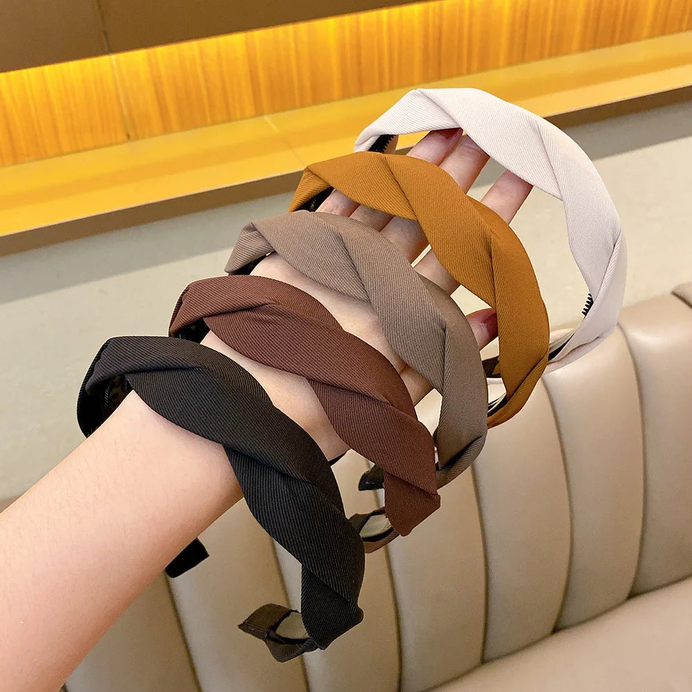 Retro wide edge Twist Headband for Women Elegant Wash Face Hair Band Fashion Girl Hair Accessories