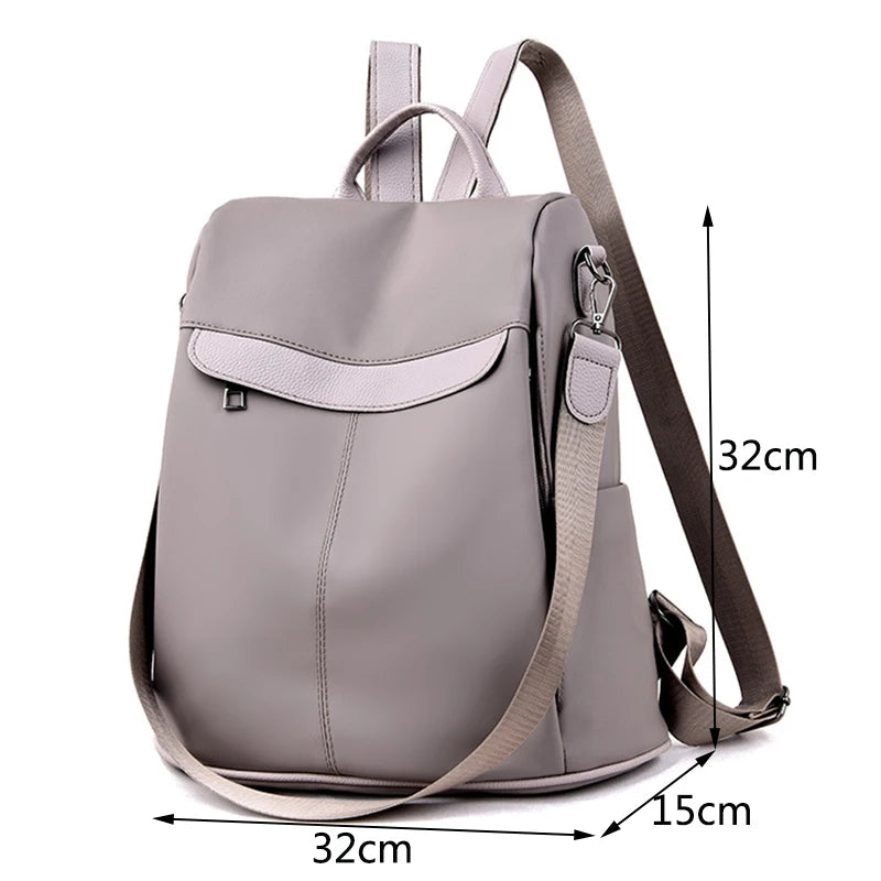 Waterproof Oxford Women Backpack Fashion Anti-theft School Bag Embroidery Designer Female Large Capacity Travel Shoulder Handbag