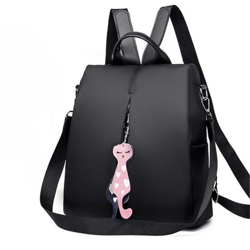Waterproof Oxford Women Backpack Fashion Anti-theft School Bag Embroidery Designer Female Large Capacity Travel Shoulder Handbag