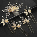 5 Pcs Crystal Luxury Hair Accessories Set Sweet Romantic Women's Bride Party Wedding Accessories Jewelry Hair Clip Hair Comb Set