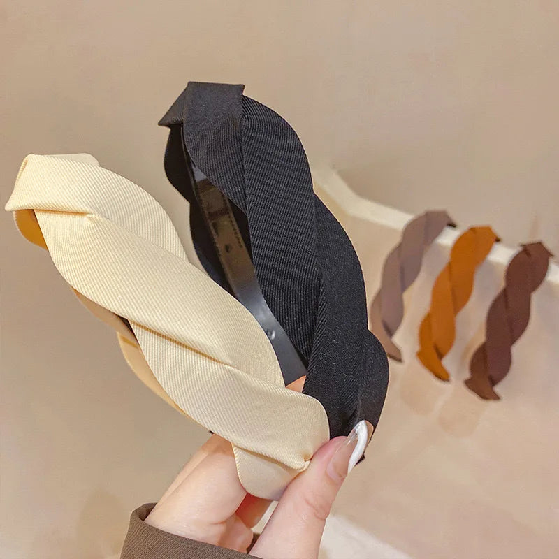 Retro wide edge Twist Headband for Women Elegant Wash Face Hair Band Fashion Girl Hair Accessories