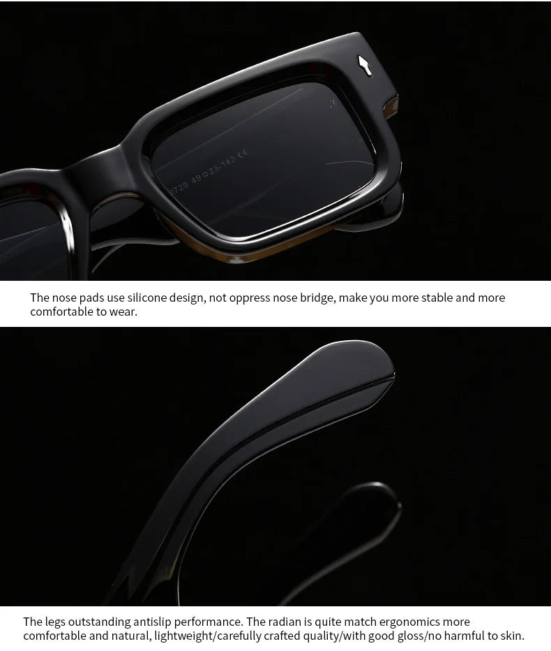 New Vintage Small Square Sunglasses For Women Men Fashion Retro Thick Edge Frame Luxury Male Sun Glasses Shades UV400 Eyeglasses
