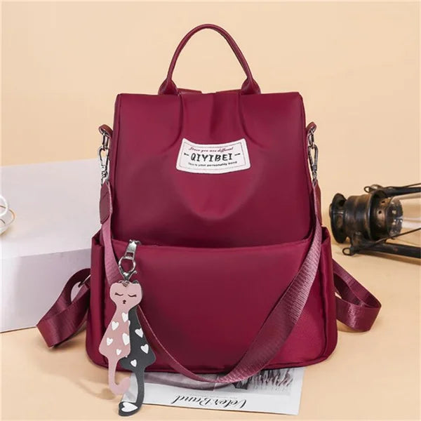 Waterproof Oxford Women Backpack Fashion Anti-theft School Bag Embroidery Designer Female Large Capacity Travel Shoulder Handbag