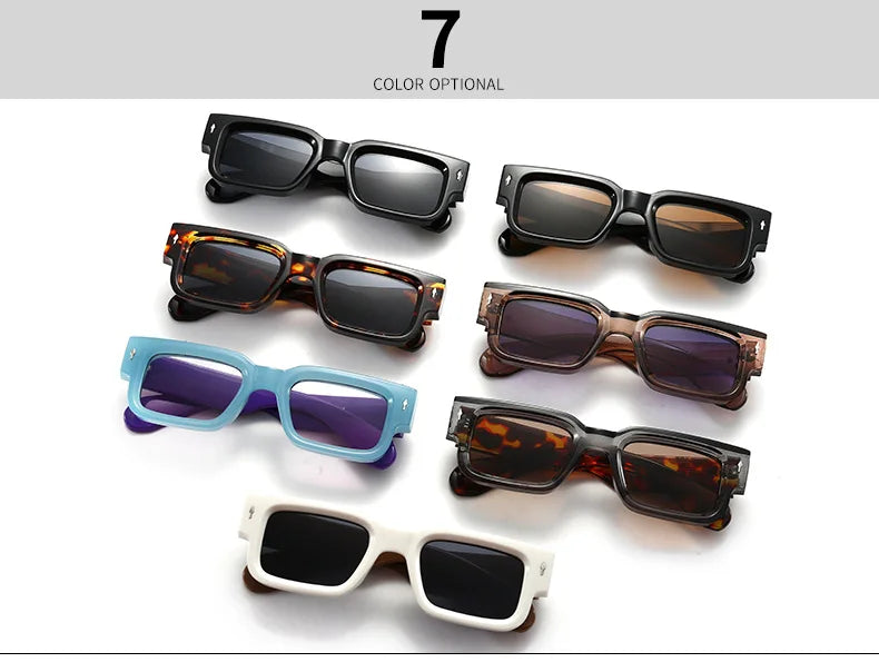 New Vintage Small Square Sunglasses For Women Men Fashion Retro Thick Edge Frame Luxury Male Sun Glasses Shades UV400 Eyeglasses