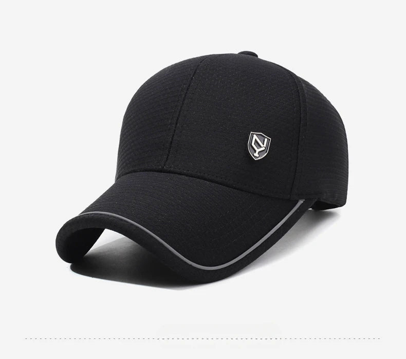 Summer Men's Black Breathable Cap Versatile Korean Version Versatile Men's Baseball Outdoor Recreational Fishing Sun Hat 56-60cm