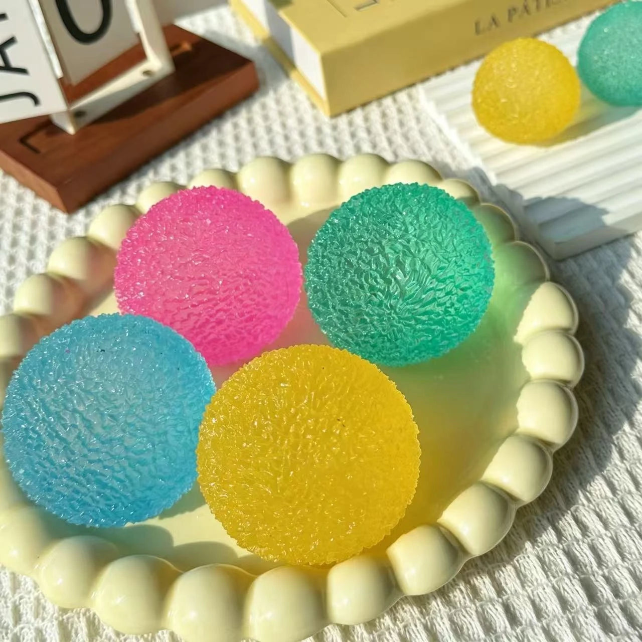 6CM Ball Maltose Squishy Toys Blue Mochi Sensory Fidgets Toy Simulated Adult Anti Stress Slow-rebound Decompression Toy