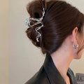 Unique Metal Irregular Shark Hair Claw Trendy Punk Black Silver Color Hair Crab Clip Clamp Women Hairpin Korean Hair Accessories