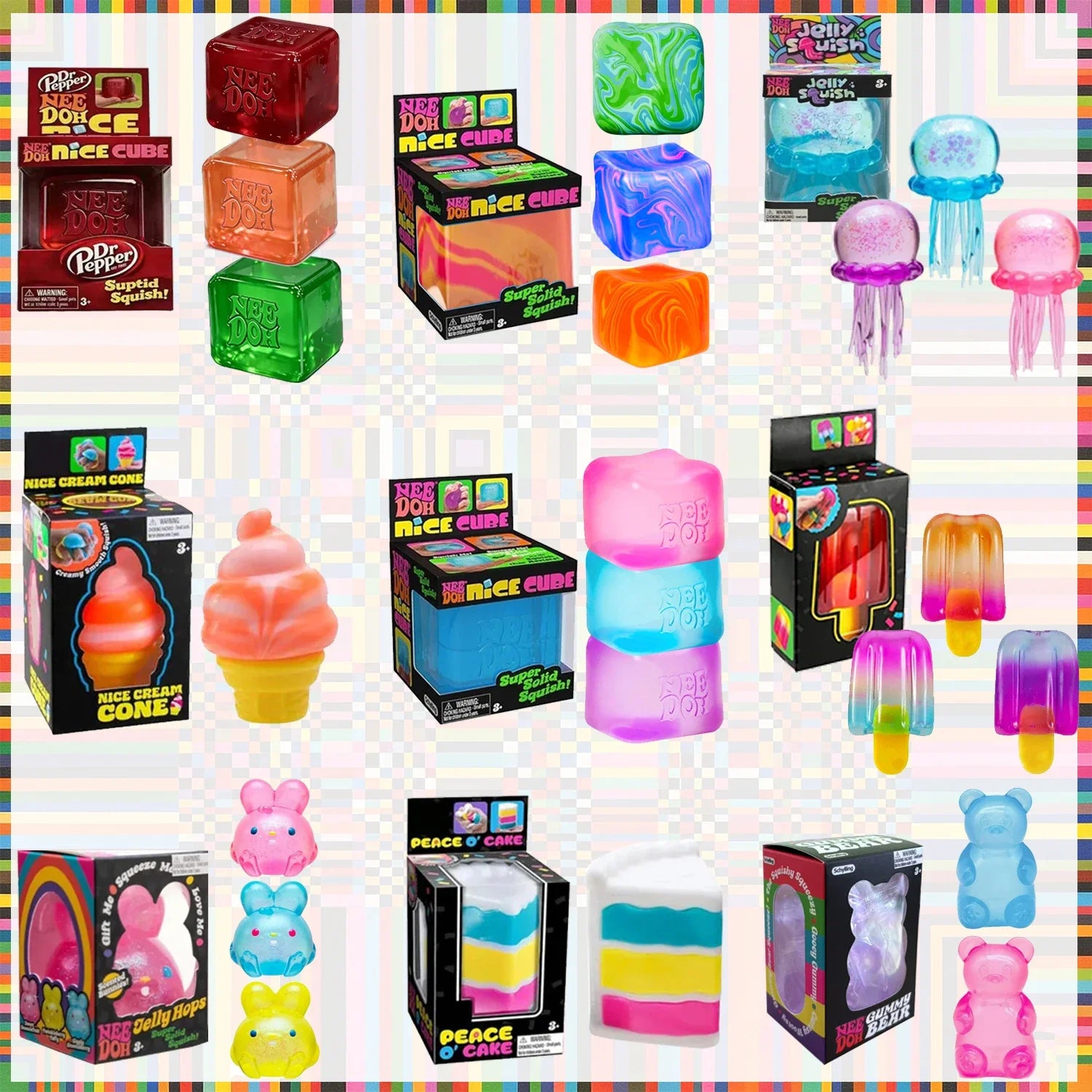 2026 Nee-doh Nice Cube Sensory Nice-Sicle Stress Relief Squishy Cube Anti-Anxiety Squeeze Object for Focus ADHD Population