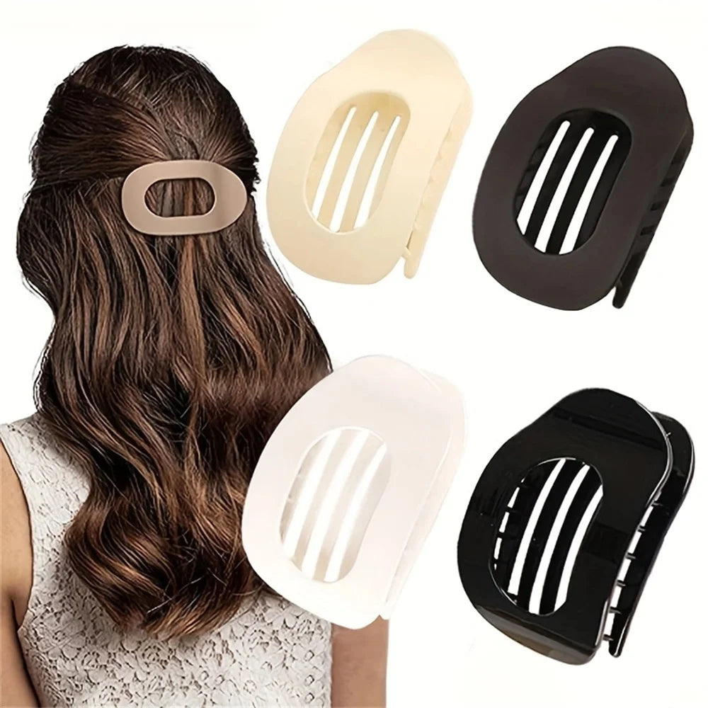 4Pcs/Set New Elegant Matte Acrylic Rounded Duckbill Hair Clips Women Fashion Solid Color Plastic Hairpin Hair Accessories