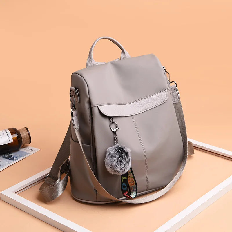 Waterproof Oxford Women Backpack Fashion Anti-theft School Bag Embroidery Designer Female Large Capacity Travel Shoulder Handbag