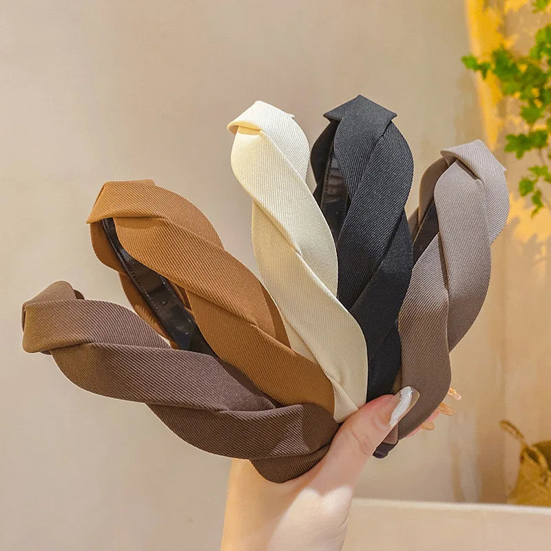 Retro wide edge Twist Headband for Women Elegant Wash Face Hair Band Fashion Girl Hair Accessories