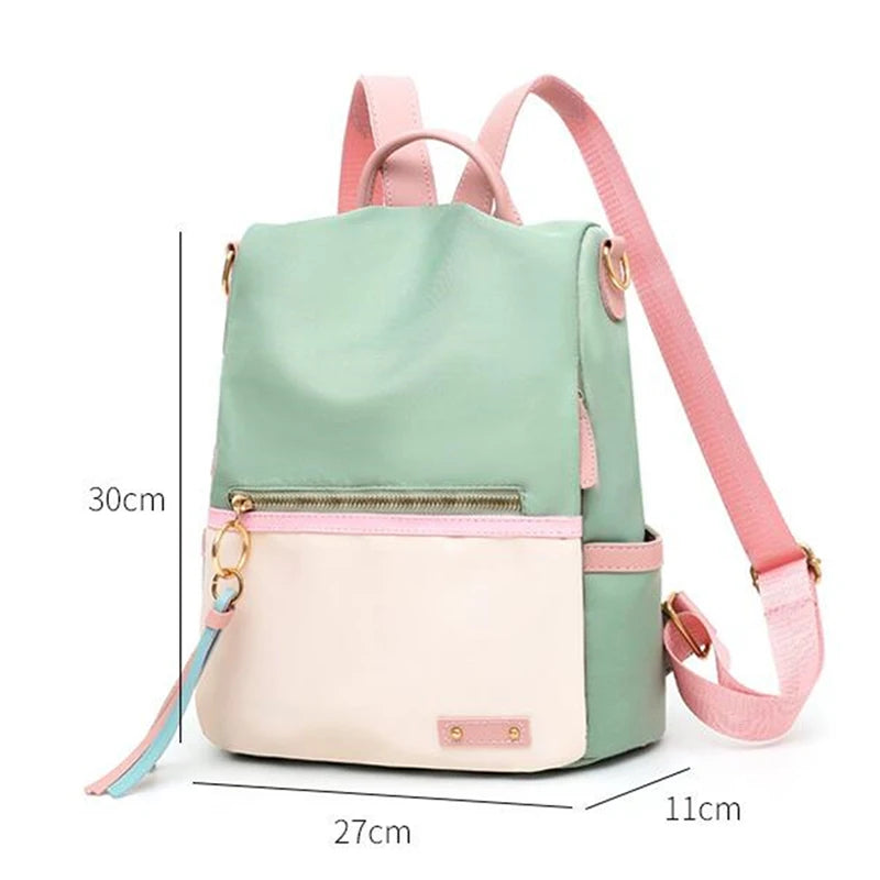 Waterproof Oxford Women Backpack Fashion Anti-theft School Bag Embroidery Designer Female Large Capacity Travel Shoulder Handbag