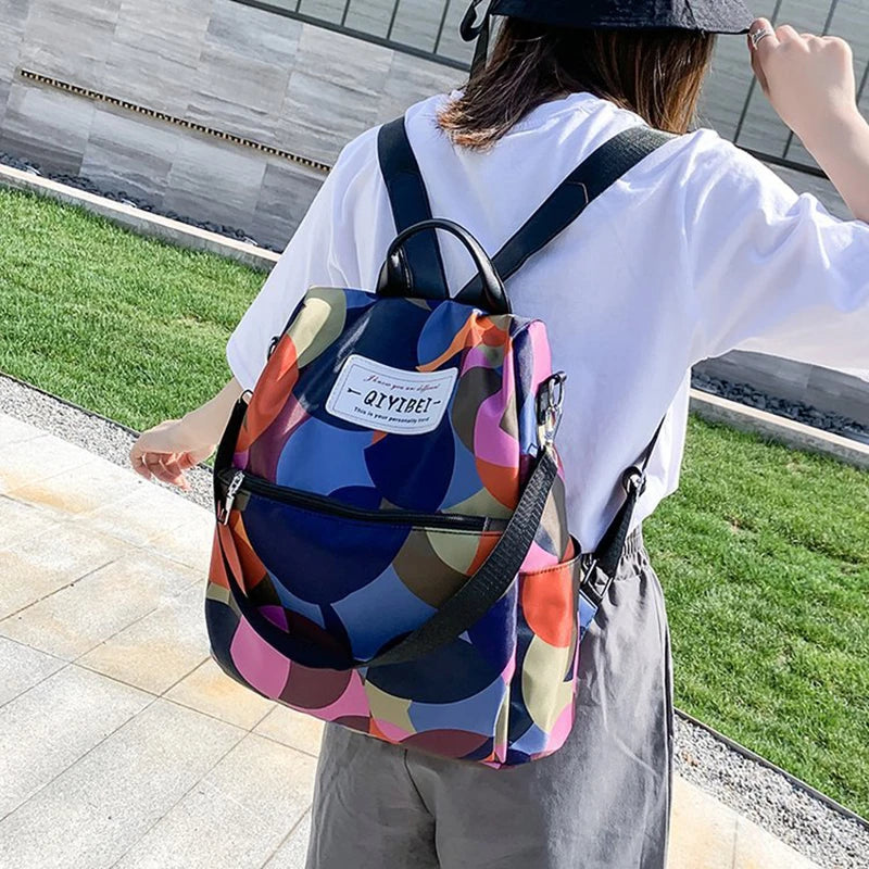 Waterproof Oxford Women Backpack Fashion Anti-theft School Bag Embroidery Designer Female Large Capacity Travel Shoulder Handbag