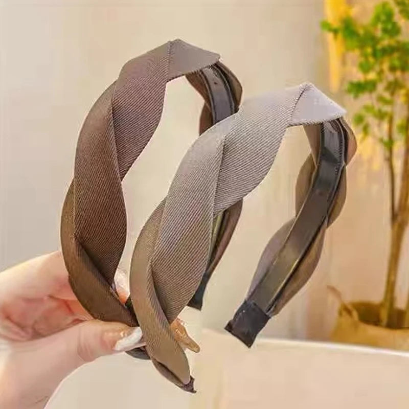 Retro wide edge Twist Headband for Women Elegant Wash Face Hair Band Fashion Girl Hair Accessories