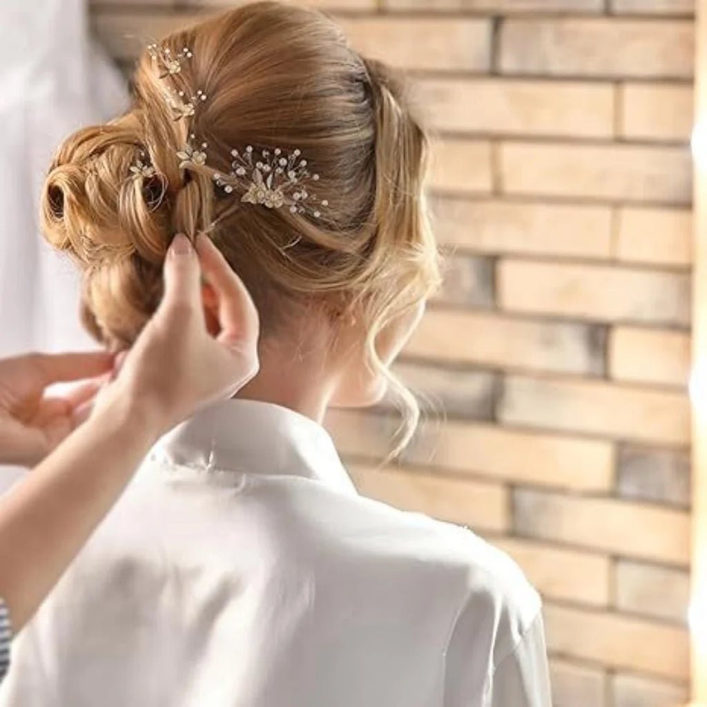 5 Pcs Crystal Luxury Hair Accessories Set Sweet Romantic Women's Bride Party Wedding Accessories Jewelry Hair Clip Hair Comb Set