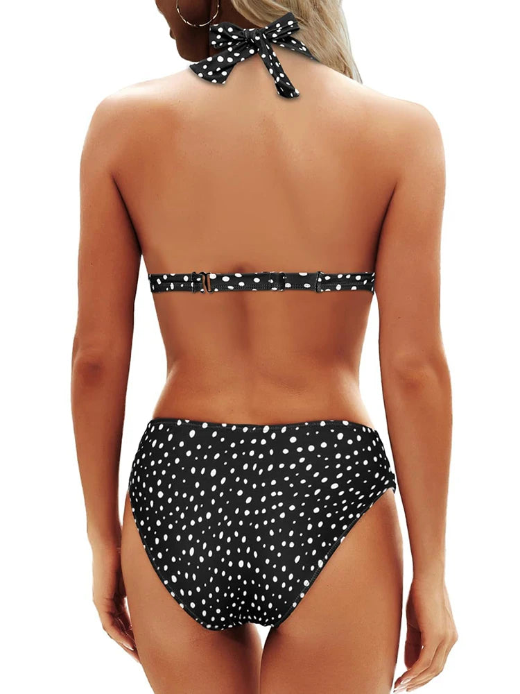 Circyy Contrast Color Sexy Bikini Set Women Swimsuit Two-Piece Deep V-Neck Swimsuits Swimwear Summer Fashion Bathing Beachwear