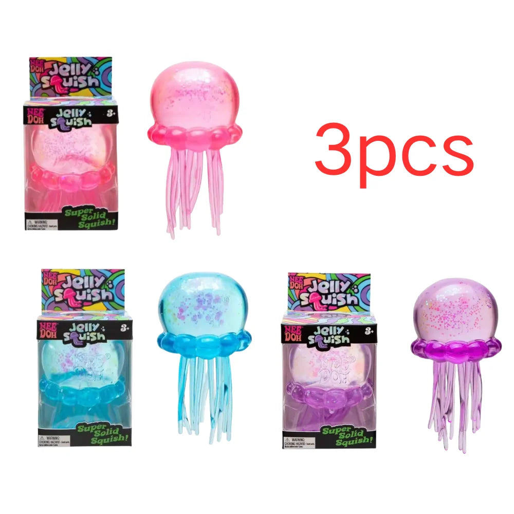 Cute Jellyfish Fuzz Ball Needoh Squishy Blind Box Random Color Soft Sensory Squeeze Stress Relief Relax Toy for Children