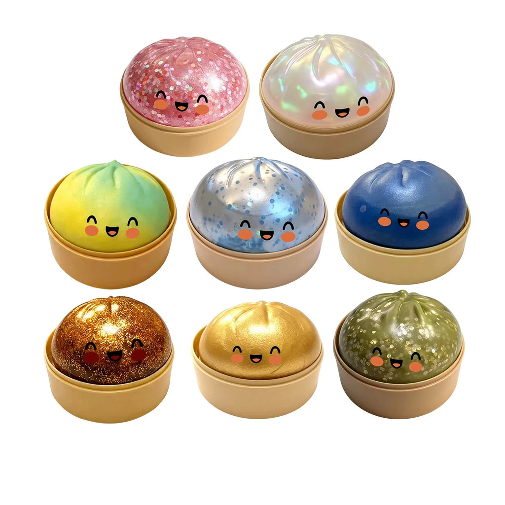 Glitter Dumpling Squishies Toys Pressure Ball Slow Rebound Soft Pinch Decompression Office Home Decorat Gifts