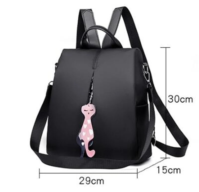Waterproof Oxford Women Backpack Fashion Anti-theft School Bag Embroidery Designer Female Large Capacity Travel Shoulder Handbag