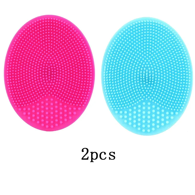 1/2/4pcs Soft Silicone Face Brush Cleanser and Massager Manual Facial Cleansing Brush Exfoliating Silicone Face Scrubber
