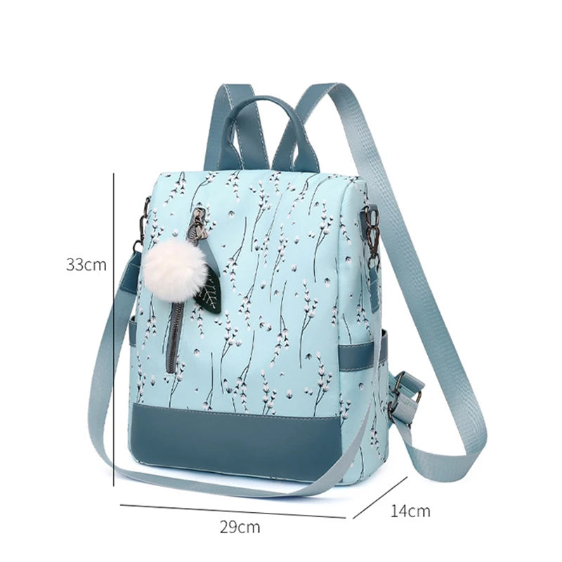 Waterproof Oxford Women Backpack Fashion Anti-theft School Bag Embroidery Designer Female Large Capacity Travel Shoulder Handbag